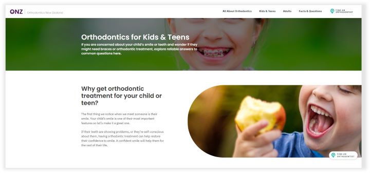 Orthodontist NZ website